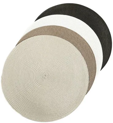 Obrázek produktu pro Protiskluzové kulaté tkané ubrusy, sada 4 ks, průměr 38 cm, lze prát