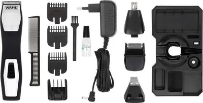 Immagine prodotto di Regolabarba WAHL GROOMSMAN PRO, 6 accessori, 60 min. di autonomia, ricaricabile, nero/argento, pettini 1,5, 3, 4,5 mm e 2, 4, 6, 8, 10, 12 mm