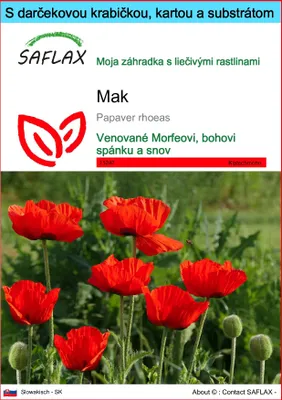Obrázok produktu pre SAFLAX Darčeková sada - mak - Papaver rhoeas - 27000 Semená - S darčekovou krabičkou, prepravným štítkom, darčekovou kartou a pestovateľským médiom