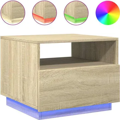 Produktbild von vidaXL Couchtisch mit LED-Leuchten Sonoma-Eiche 50x49x40 cm