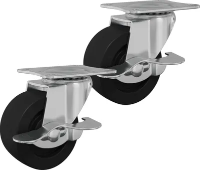 Obrázek produktu pro vidaXL Pevná kolečka 2 ks černá a stříbrná 63 x 48 x 46 mm