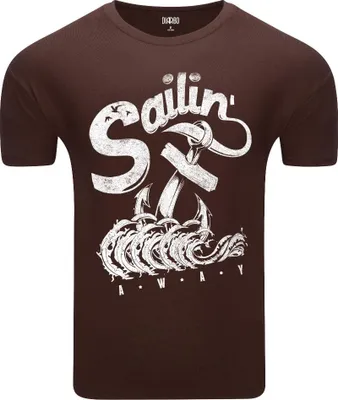 Produktbild von Diarbo Herren T-Shirt mit Meeresdruck Wegsegeln Braun Gr.XXL