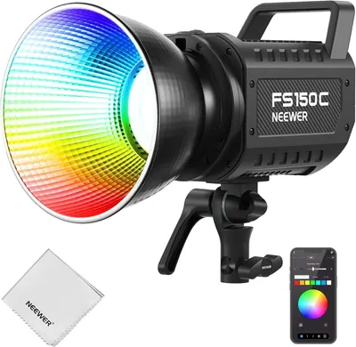 Zdjęcie produktu dla RGB COB – lampa wideo – lampa studyjna – LED, światło ciągłe – 130 W – sterowanie za pomocą aplikacji i 2,4G