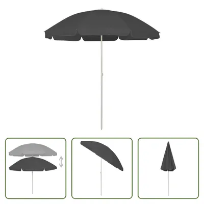 Immagine prodotto di The Living Store ombrellone antracite 240 cm