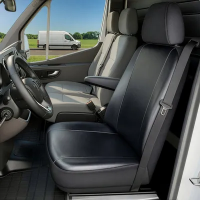 Produktbild von WALSER Transporter Sitzbezüge Auto für Ford Transit Conect, 1 Einzelsitz vorne (Aussparung Armlehne rechts), Auto Sitzbezüge aus Kunstleder, Sitzschoner Auto, Auto Sitzauflagen Set für Van