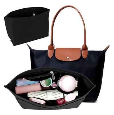 Produktbild von Organizer für Longchamp Tasche, Damen Filz Handtaschenorganizer für Bag M, Schwarz 26 x 20 x 13 cm
