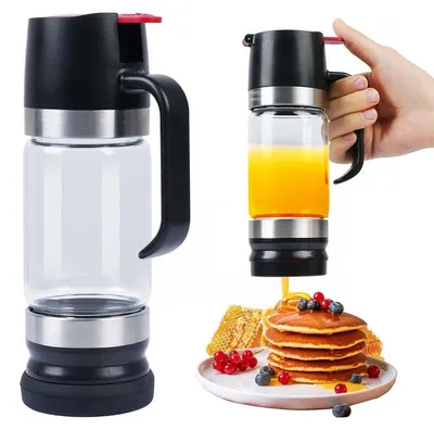 Produktbild von 300ml honigspender Tropffrei Glas, Honig Spender Mit Griff Sirupspender Honigbehälter, Kaffee Sirup Spender Für Honigsirup Kaffee Tee
