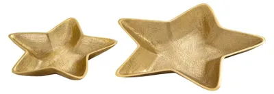 Produktbild von Dekoschalen Stern 2er Set Weihnachtsdeko Aluminium Gold