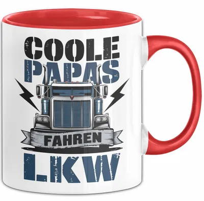 Produktbild von Lkw Fahrer Trucker Tasse Geschenk Lustige Geschenkidee Spruch Coole Papas Fahren Lkw (Rot)