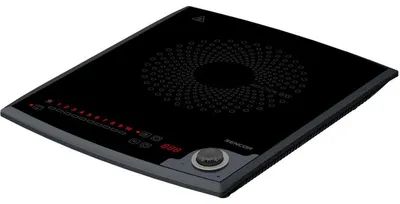 Productafbeelding van SENCOR SCP 3414GY inductiekookplaat, 1 zone, 2000 W, 10 vermogensniveaus, touch-bediening en draaiknop, timer tot 3 uur, glaskeramisch, zwart