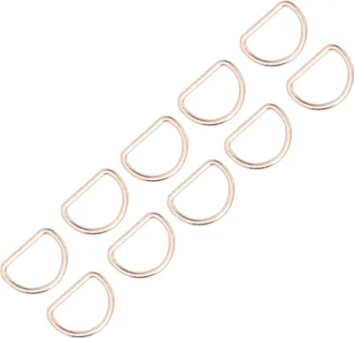 Obrázok produktu pre 15 mm 10PCS D krúžky Nastavenie slučky zliatiny d krúžok pre tašku oblečenie pás popruh (zlatá)
