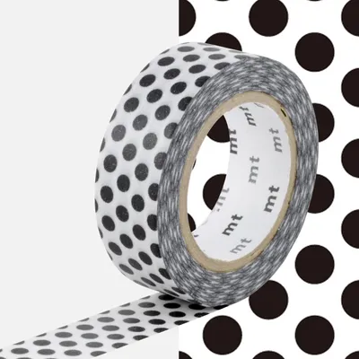 Immagine prodotto di Nastro adesivo decorativo con puntini - Nero - 1,5 cm x 7 m