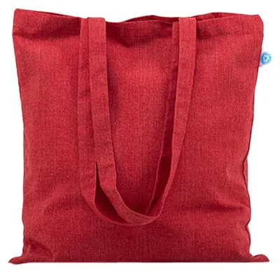 Imagen del producto de Bolsa reutilizable, confeccionada con algodón reciclado, asa larga, modelo LT3687 (talla única), color rojo