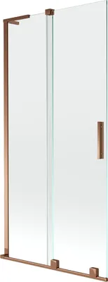 Image de Mexen Velar L paroi de baignoire 2 volets coulissants 90 x 150 cm, transparent, or rose - 896-090-003-01-60
