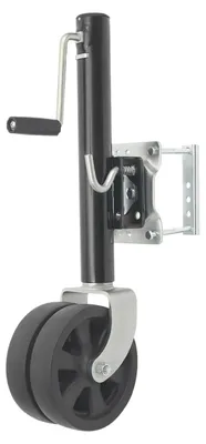 Produktbild von Stützrad für Bootstrailer - Doppelrad Anhängerstütze - 907 kg Tragkraft - für 6–14 cm Deichsel - 20 cm Räder - Schwarz
