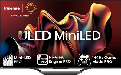 Produktbild von Hisense 85U7NQ 215cm (85 Zoll) Fernseher, 4K Mini LED ULED HDR Smart TV, Quantum Dot, 120Hz/ 144Hz VRR, HDMI 2.1, Game Mode Pro, Dolby Vision IQ & Atmos, Bluetooth, Alexa Built-in, Anthrazit, [2024]