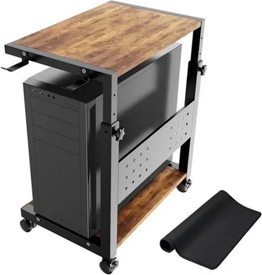 Productafbeelding van In hoogte verstelbare pc-torenstandaard met 2 niveaus, tot 40 kg