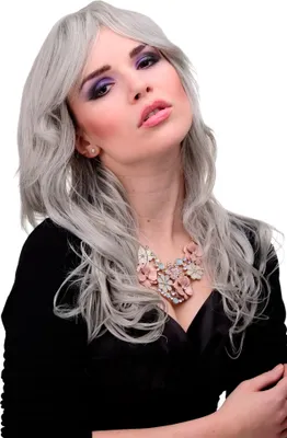 Produktbild von WIG ME UP Perücke wellig Grau 9669-51