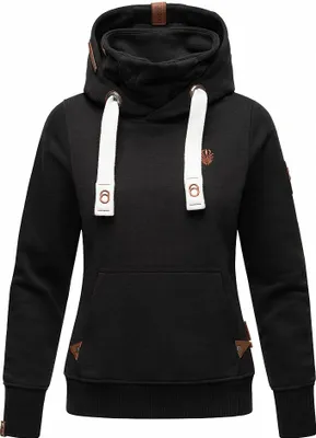 Produktbild von Navahoo Damen Sweatshirt Kapuzenpullover Kapuze Hoodie Pulli Warm Sweater Raniaa Schwarz Gr: 36 - S