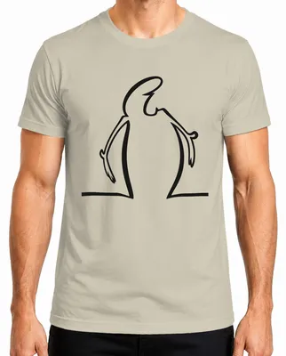 Immagine prodotto di T-shirt da uomo con la linea Balum, personaggio "Strichmännchen" di Osvaldo Cavandoli, stile cartoon anni '80, colore: naturale, taglia: M