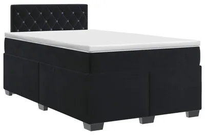 Immagine prodotto di vidaXL Letto a molle con materasso nero 120 x 190 cm in velluto