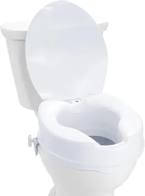 10 cm Erhöhte Toilettensitz - 300 lbs Tragfähigkeit - Universelle Toilettensitzerhöhung mit Schraubstangenverriegelung - Für