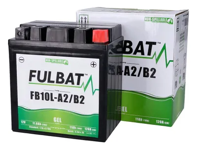 Obrázok produktu pre FULBAT FUL GEL batéria - FB10L-A2 / FB10L-B2 / YB10L-A2 / YB10L-B2 (gélová, bezúdržbová)
