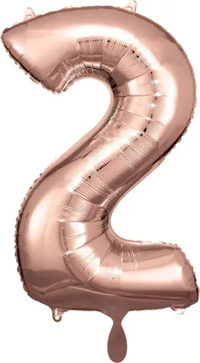 Produktbild von amscan Grosse Zahl 2 Rosé Gold Folienballon N34 50 cm x 88 cm FOLIENBALLON