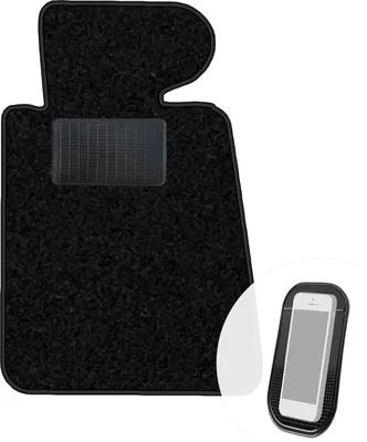 Produktbild von moto-MOLTICO Fahrer Fußmatte Auto Velours Fahrerseite Autoteppiche Schwarz Fahrermatte 1-teilig passend für BMW 5er E34 1988-1996