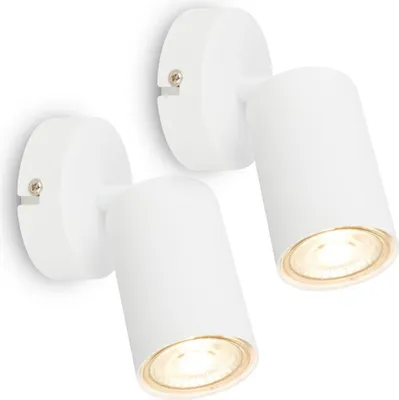 Obrázok produktu pre Nástenné svetlo LED nástenné reflektory sada 2 nástenných svietidiel GU10 otočné otočné biele