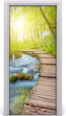 Produktbild von Tulup Türaufkleber 95x205 cm Dekorative Aufkleber Selbstklebend Wasserdichte Tapete Abnehmbar Schlafzimmer Wohnzimmer Wohnkultur - Weg im Wald