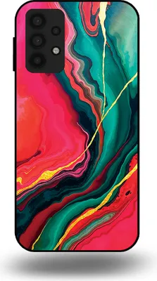 Produktbild von Smartphonica Telefon Fall geeignet für Samsung Galaxy A32 5G mit rot grün Marmor Print - TPU Backcover Fall rot grün Marmor Design