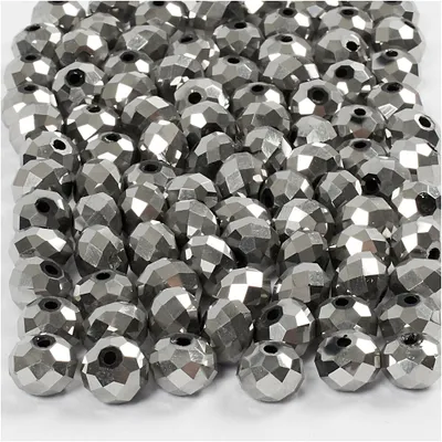 Produktbild von Creativ Company Facette Perlen Metallic Gray, 100..