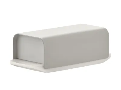 A product shot of a butter dish on a white background.