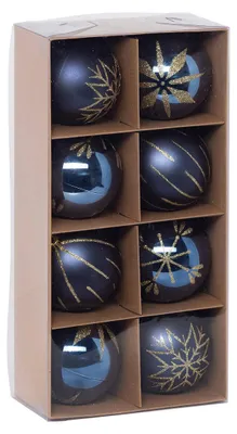 Obrázok produktu pre Vianočné ozdoby so zlatým zdobením, 8 cm