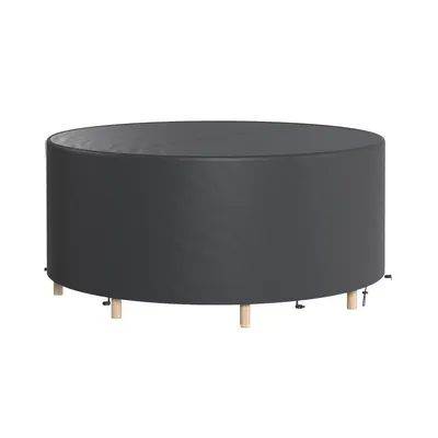 Produktbild von Schutzhülle für Gartenmöbel Winterfest Wasserdicht Abdeckung Anti-UV Abdeckplane 420D Oxford Gewebe Ø214x70Hcm Schwarz
