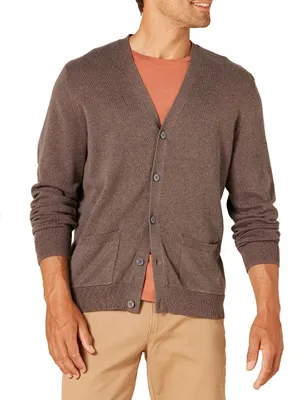 Produktbild von A. Essentials Herren Strickjacke aus Baumwolle, Braunheide, XL