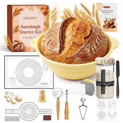 11-teiliges Fermentationsset (Beige) – Brotbackset für Anfänger