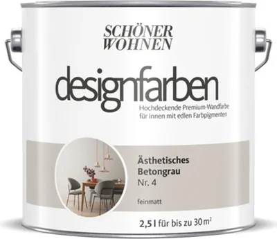 Produktbild von Designfarbe Ästhetisches Betongrau Nr. 4 2,5 l