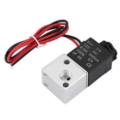 Obrázek produktu pro 3V1-06 Pneumatický magnetický ventil – 3cestný 2polohový, 1/8" BSP, normálně uzavřený, DC 12V