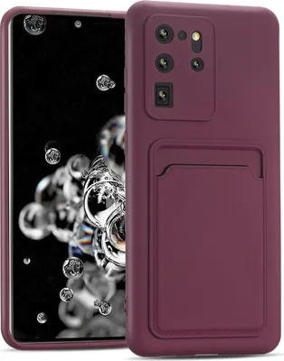 Immagine prodotto di Custodia per cellulare per Samsung Galaxy S20 Ultra cover protettiva in silicone con slot per schede Slim Wallet Case, Lampone