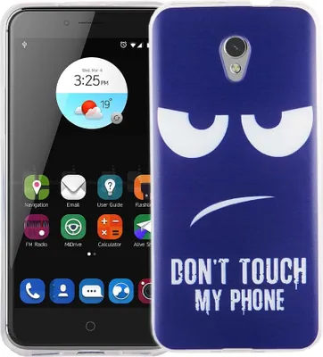 Produktbild von Handy Hülle für ZTE Blade V7 Cover Case Schutz Tasche Motiv Slim Silikon TPU Dont Touch my Phone Blau