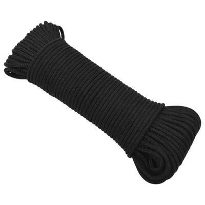 Immagine prodotto di vidaXL Corda da barca nera 5 mm 50 m polipropilene
