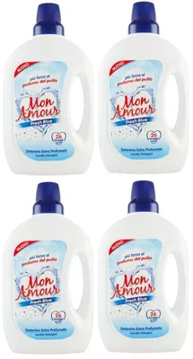 Produktbild von 4er-Pack FELCE AZZURRA Mon Amour Fresh Blue Detersivo, Flüssigwaschmittel 26 Wäschen 1,560L