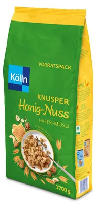 Produktbild von Kölln Müsli Knusper-Honig Nuss Grosspackung mit, 4x1200g