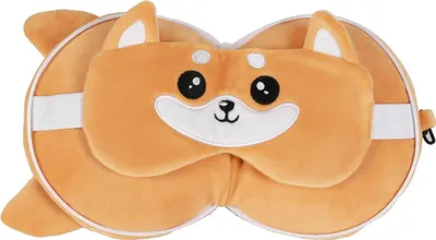 Obrázok produktu pre Vankúš I-TOTAL s maskou na spanie, cestovný vankúš s háčikom (SHIBA)