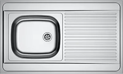 Image de Evier monocuve inox MAN711-1000 avec égouttoir 1000x600cm à poser - FRANKE - 013939