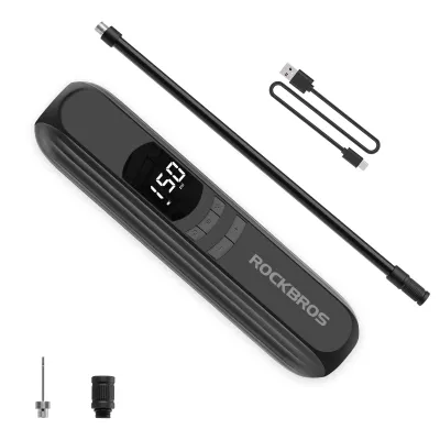 Produktbild von ROCKBROS Fahrradpumpe Elektrisch Akku Luftpumpe 2600mAh, 150PSI, Schwwarz