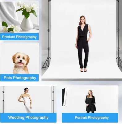 Produktbild von Famanu Fotohintergrund 100% Baumwolle - 3 x 6 Meter - Weiß