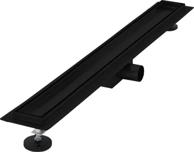 Obrázok produktu pre LuxeBath sprchový žľab 2v1 z nehrdzavejúcej ocele, 80 cm, čierny, obkladateľný, extra plochý